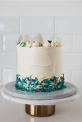 Celebration Cake Iris - slab cake with Happy Birthday piping
