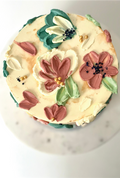 Birthday Cake Khloris - side view with floral buttercream decoration